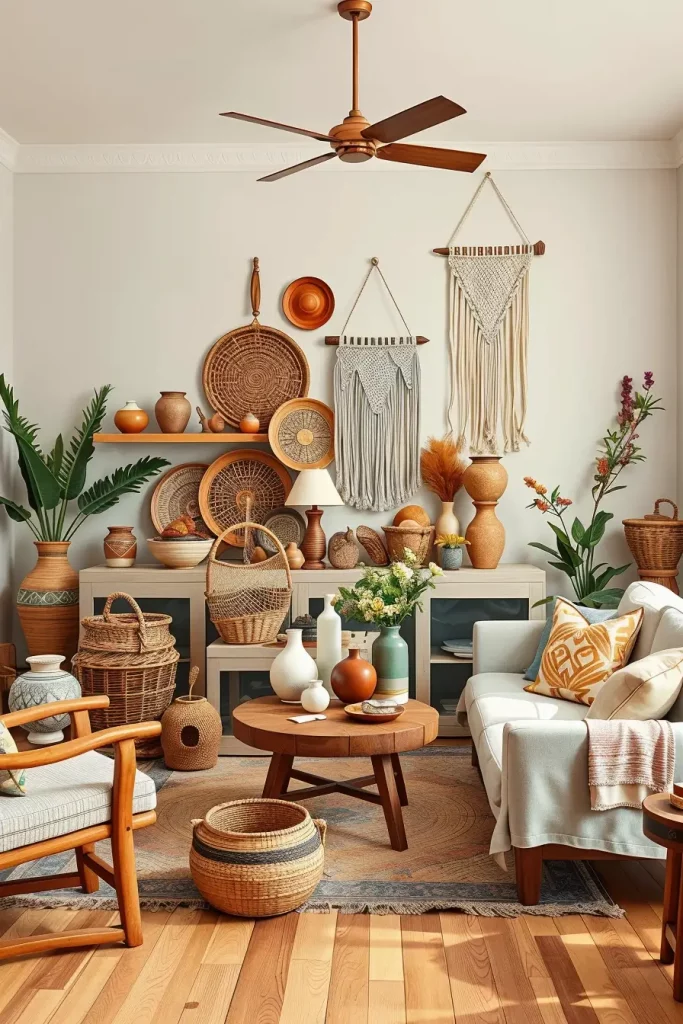 63 Eclectic Living Room Design with Natural Textures
