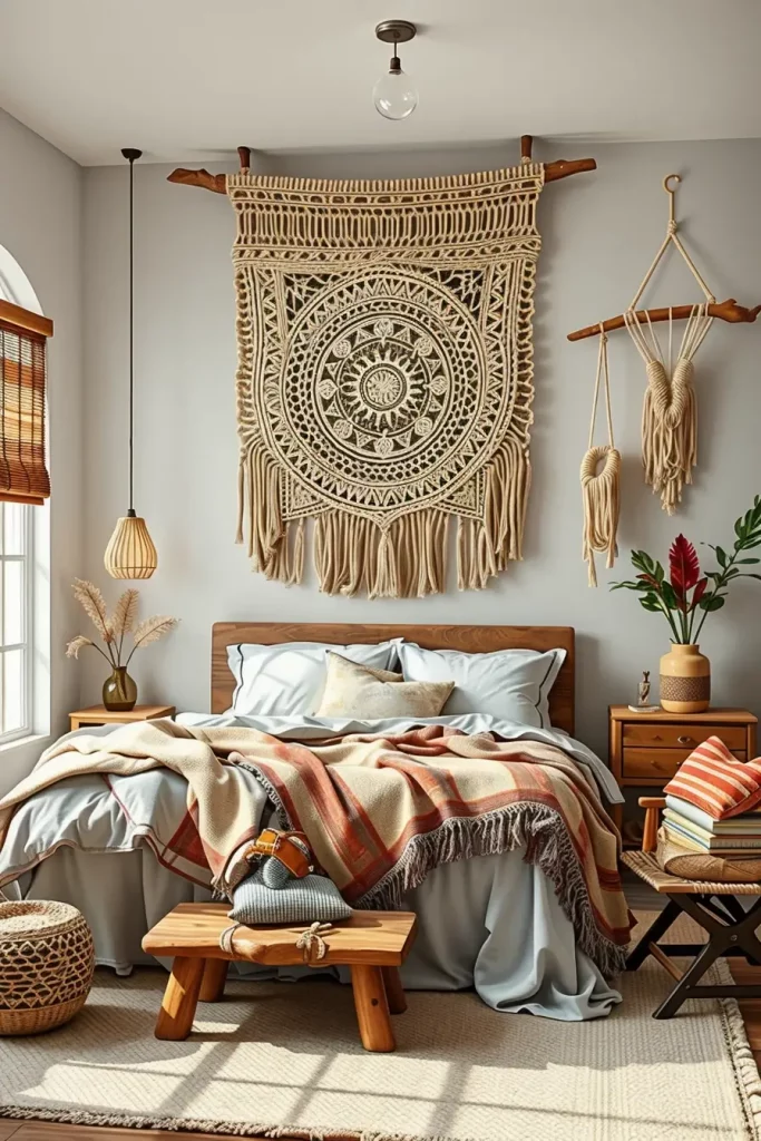 60 Eclectic Bedroom Design With Natural Textures for a Stylish and Cozy Interior