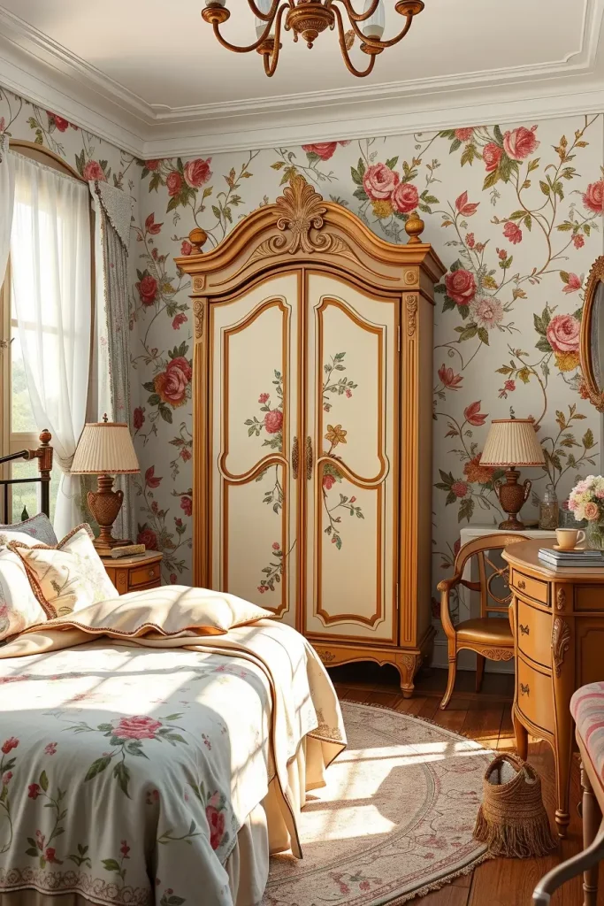 65 Vintage Bedroom with Hand-Painted Furniture Ideas for Timeless Charm