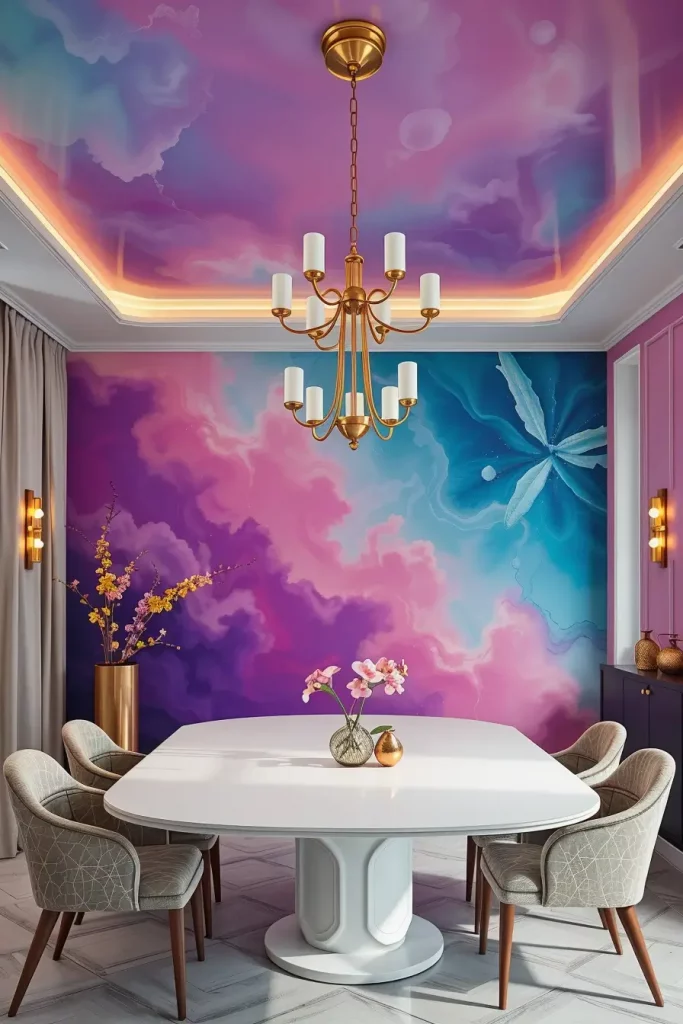 62 Dining Room Accent Wall in a Surreal-Style