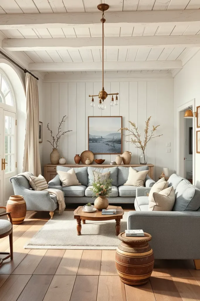 63 Creative Farmhouse Living Room With Antique Textures