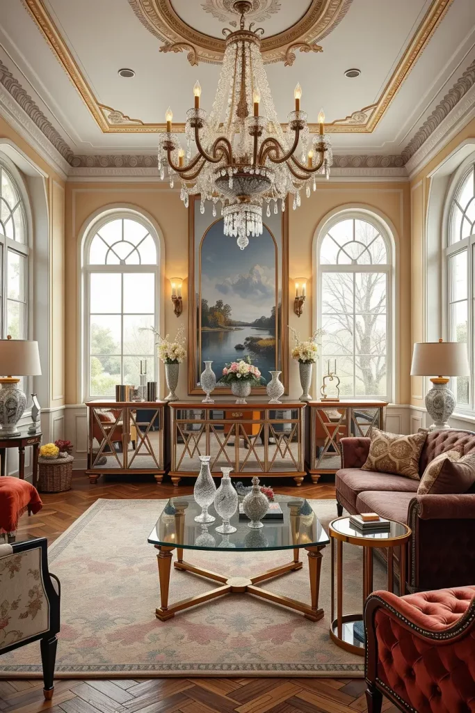 64 Stunning Art Deco Revival Living Room Décor Ideas for Glamorous Interiors