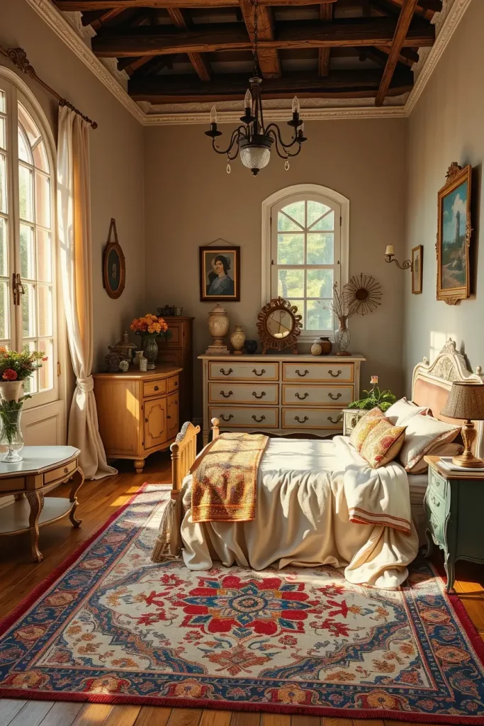 65 Vintage Bedroom with Hand-Painted Furniture Ideas for Timeless Charm