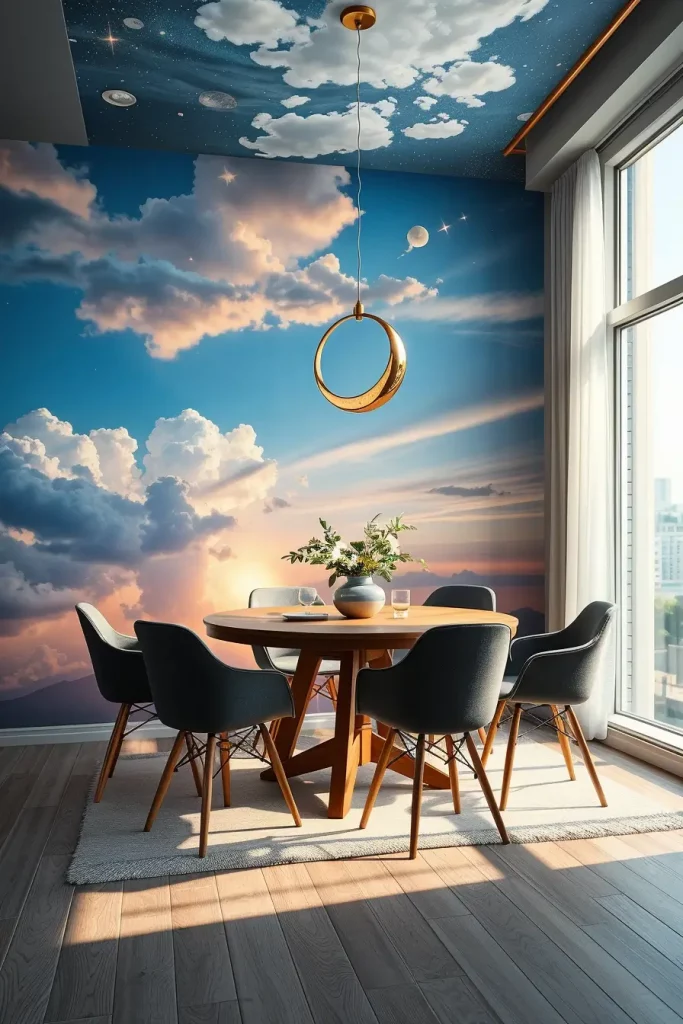 62 Dining Room Accent Wall in a Surreal-Style