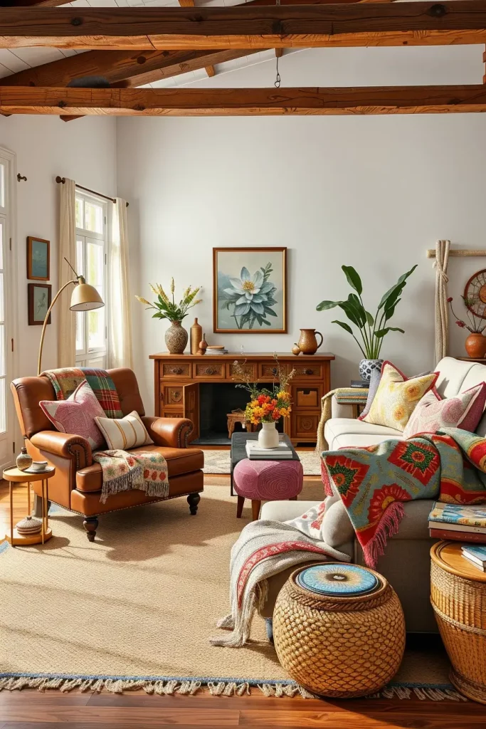 63 Eclectic Living Room Design with Natural Textures