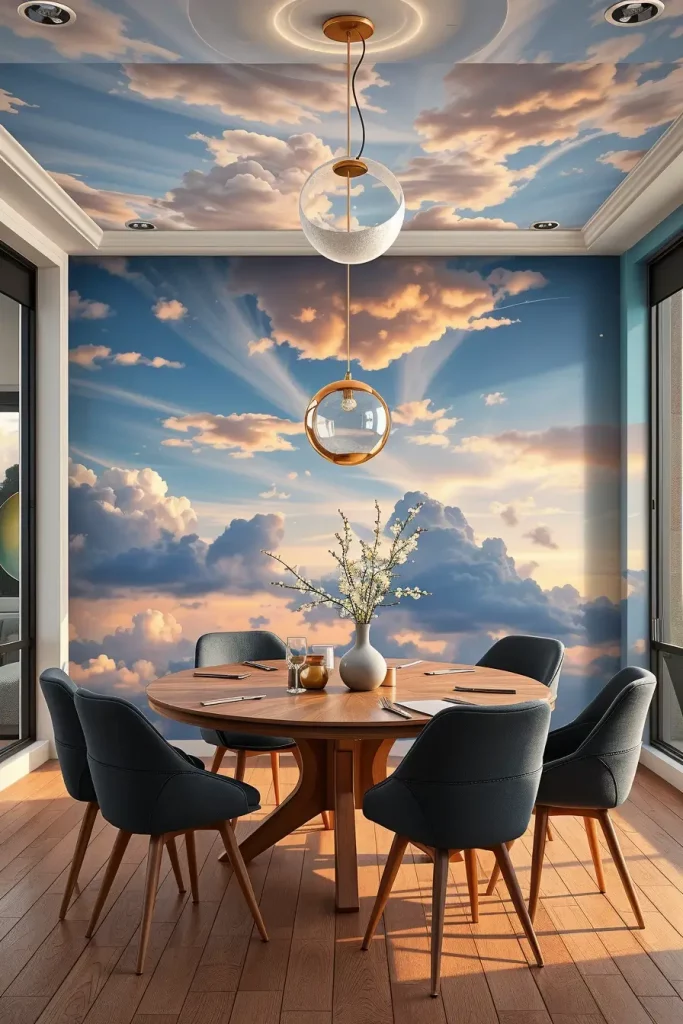 62 Dining Room Accent Wall in a Surreal-Style