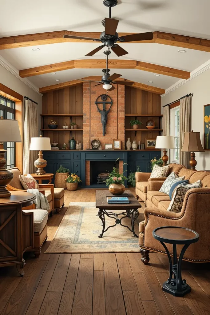 63 Creative Farmhouse Living Room With Antique Textures