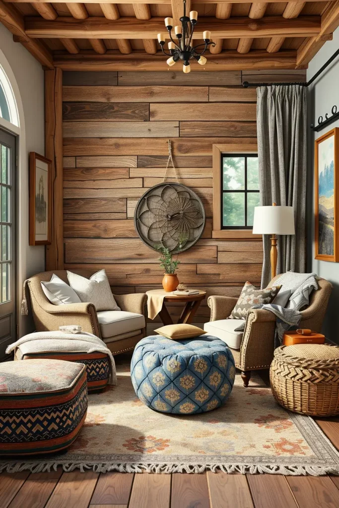 62 Rustic Farmhouse Maximalist Living Room Decor Ideas