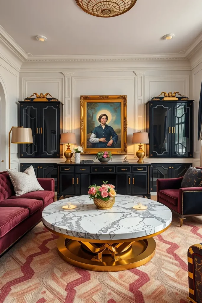 64 Stunning Art Deco Revival Living Room Décor Ideas for Glamorous Interiors