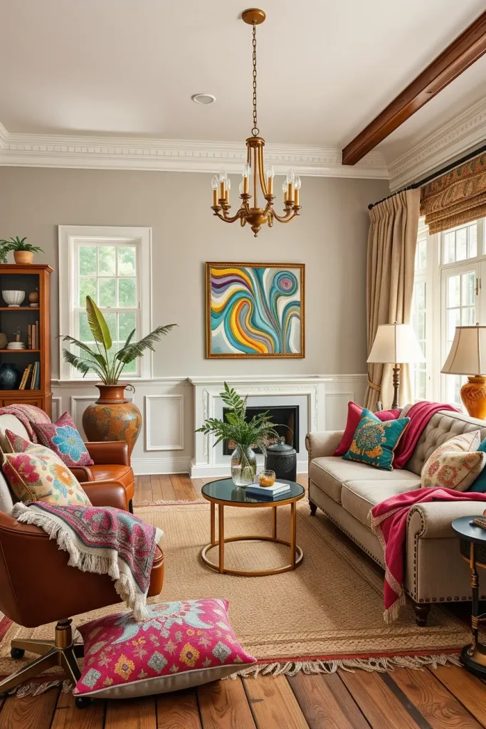 63 Eclectic Living Room Design with Natural Textures
