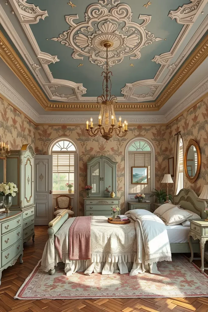 65 Vintage Bedroom with Hand-Painted Furniture Ideas for Timeless Charm