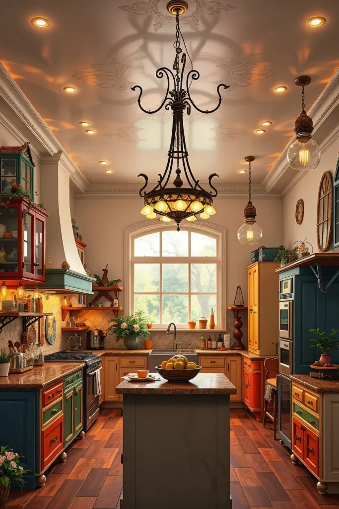 64 Color-Drenched Eclectic Kitchen With Whimsical Flair Ideas
