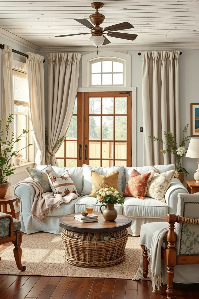 63 Creative Farmhouse Living Room With Antique Textures