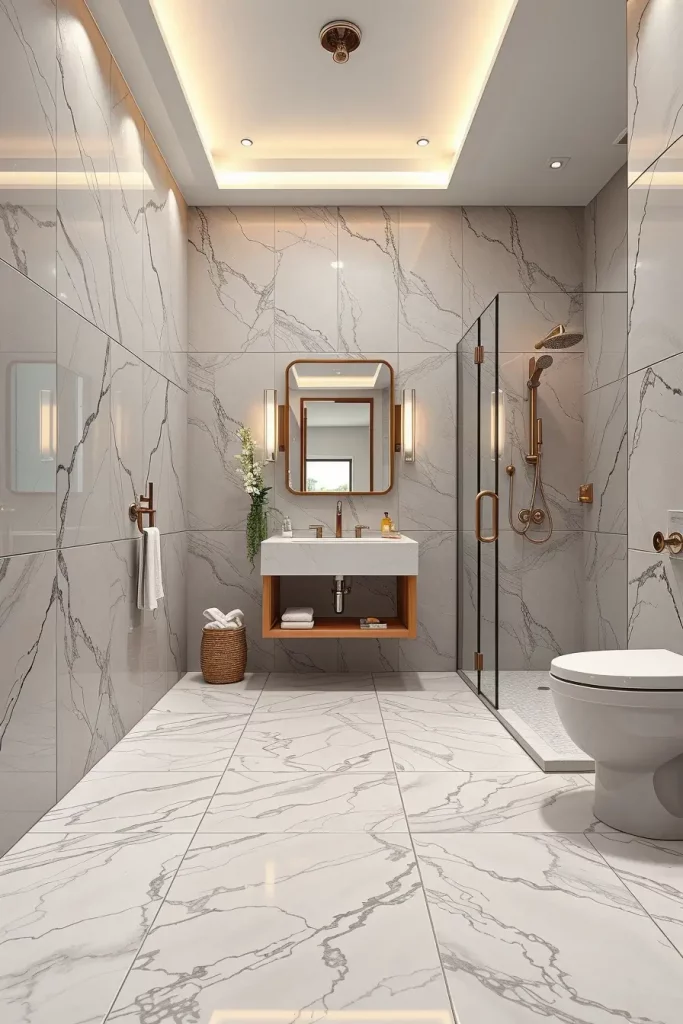 64 Luxury Bathroom Tile Idea for Elegant and Timeless Designs