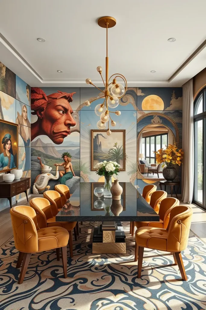62 Dining Room Accent Wall in a Surreal-Style