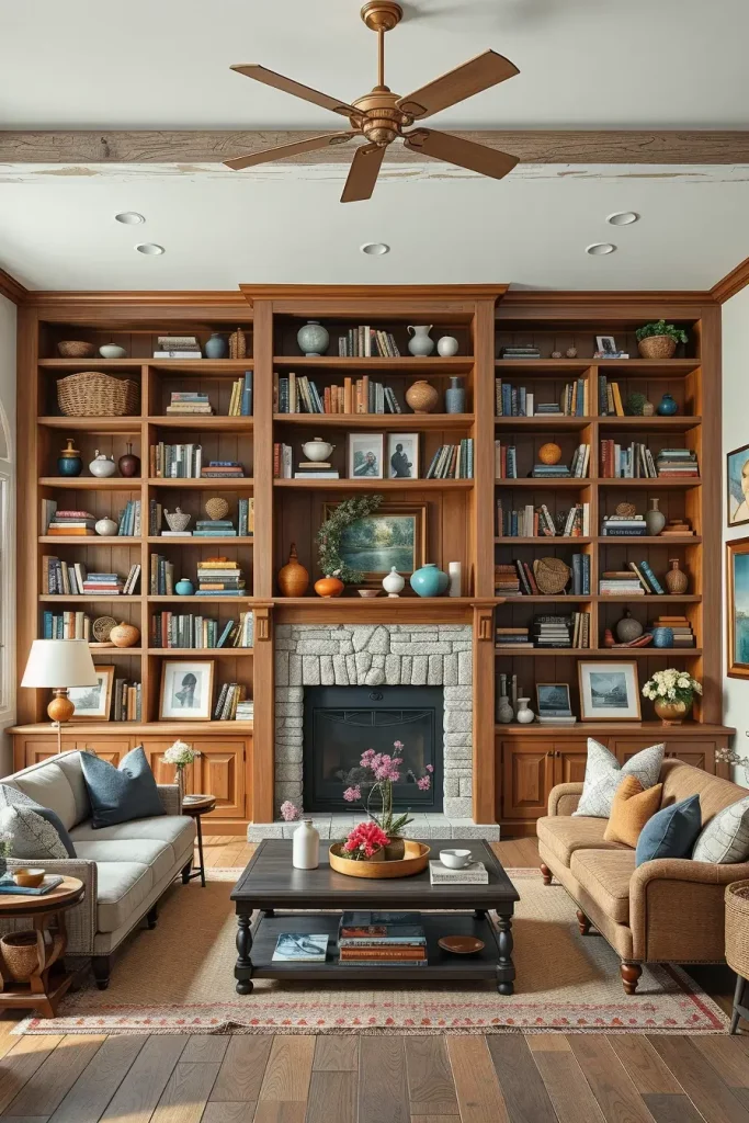 62 Rustic Farmhouse Maximalist Living Room Decor Ideas