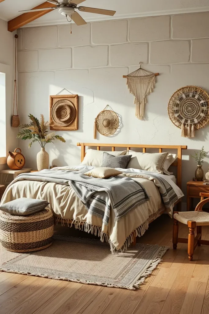 60 Eclectic Bedroom Design With Natural Textures for a Stylish and Cozy Interior