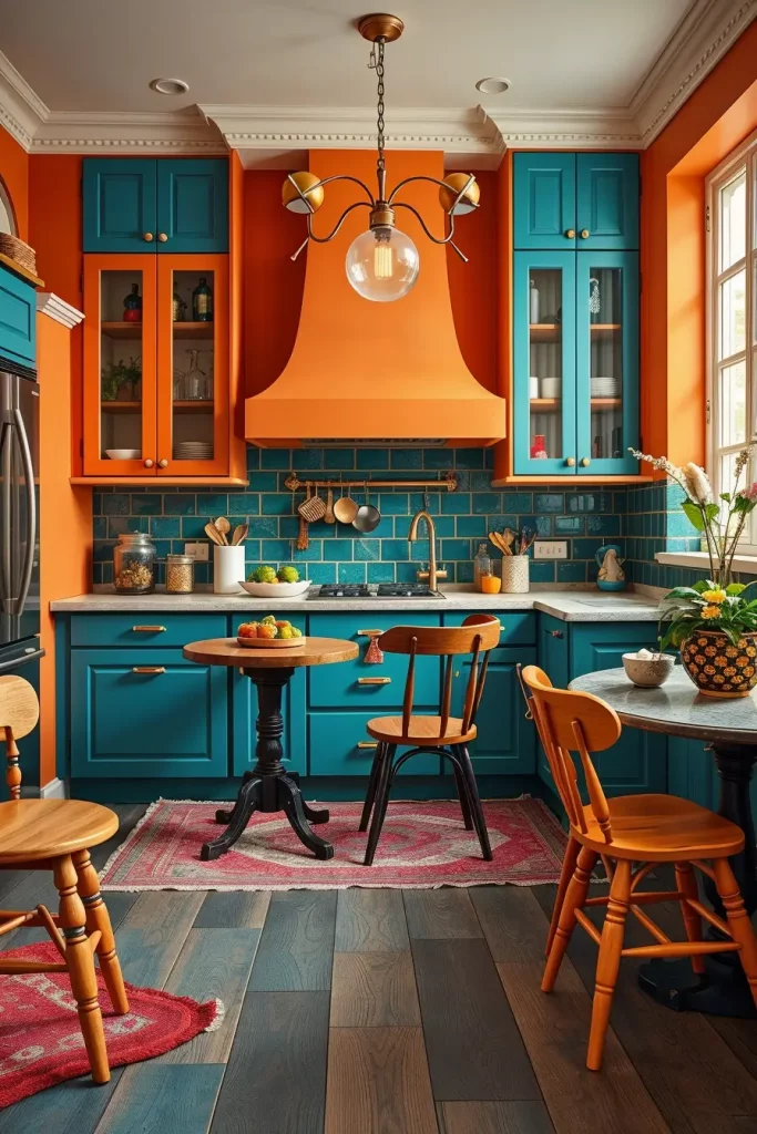 64 Color-Drenched Eclectic Kitchen With Whimsical Flair Ideas
