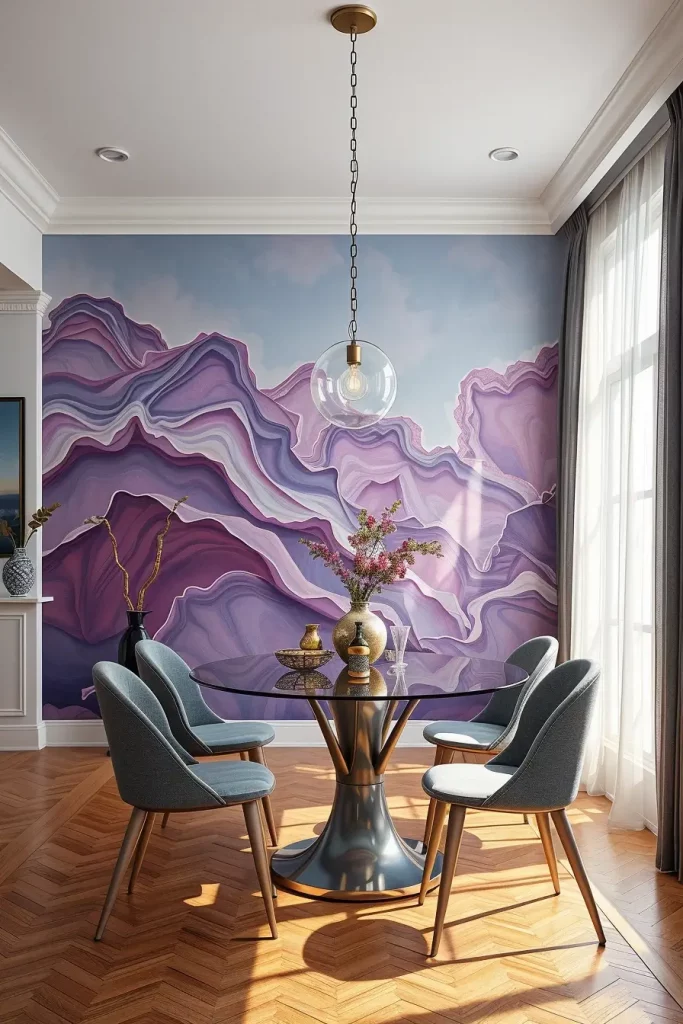 62 Dining Room Accent Wall in a Surreal-Style