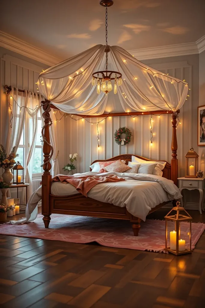 60 Christmas Lights in the Bedroom 2025: Magical and Cozy Holiday Ideas