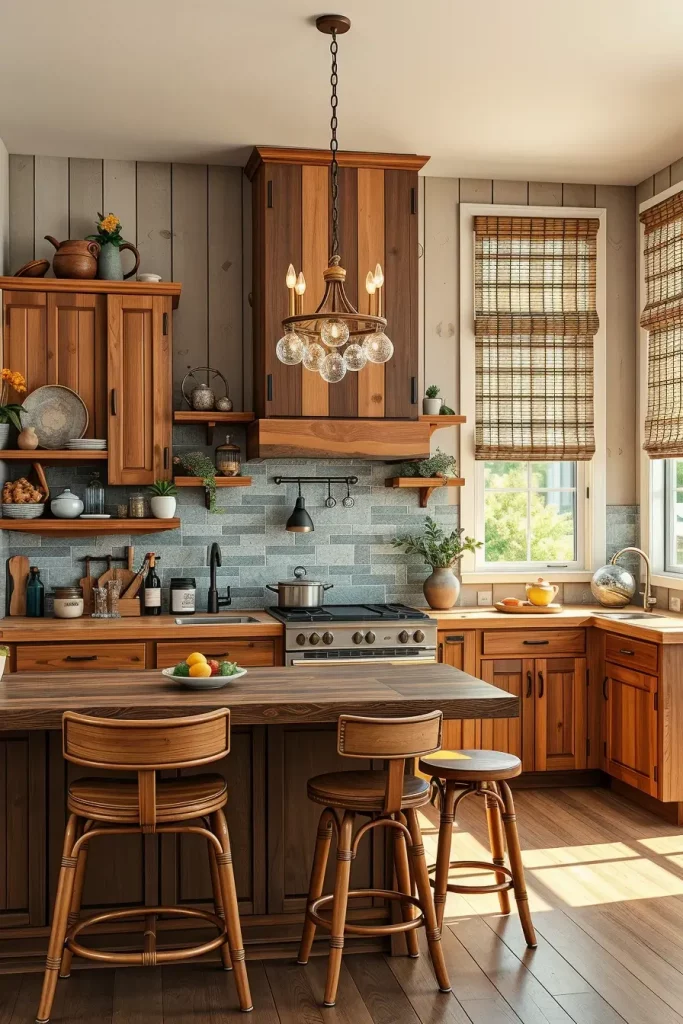 62 Eclectic Kitchen Design with Natural Textures
