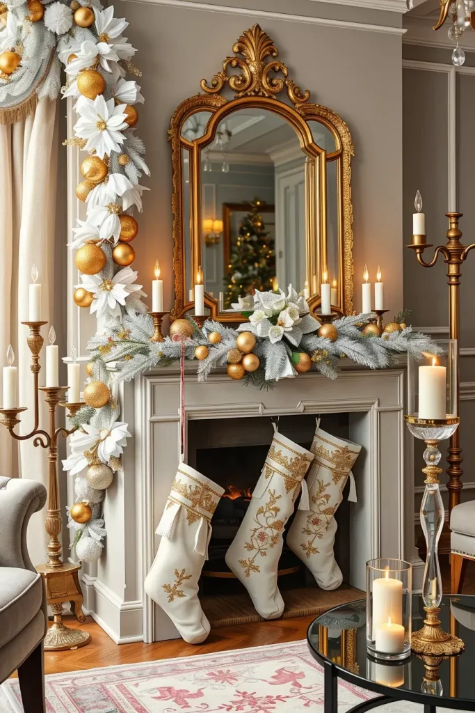 64 Christmas Mantle Decor Ideas 2025 to Style Your Fireplace Beautifully