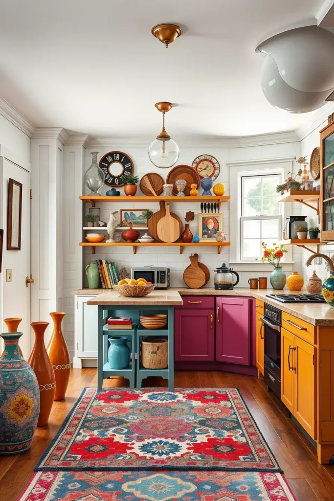 64 Color-Drenched Eclectic Kitchen With Whimsical Flair Ideas