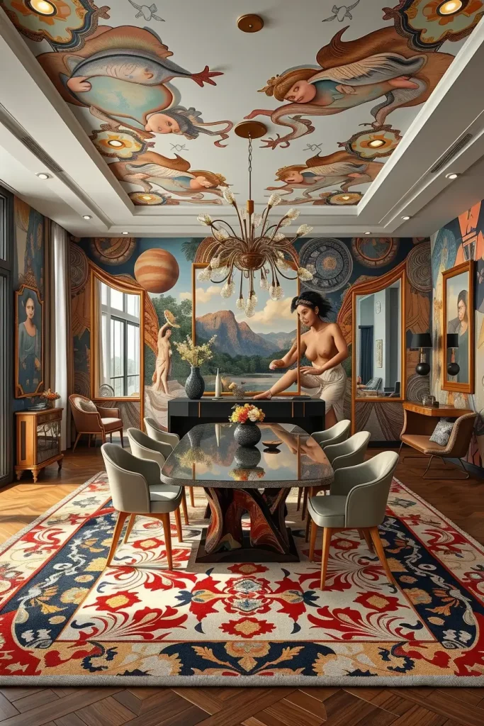 62 Dining Room Accent Wall in a Surreal-Style