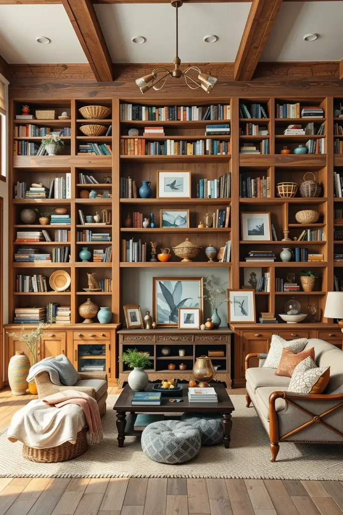 62 Rustic Farmhouse Maximalist Living Room Decor Ideas