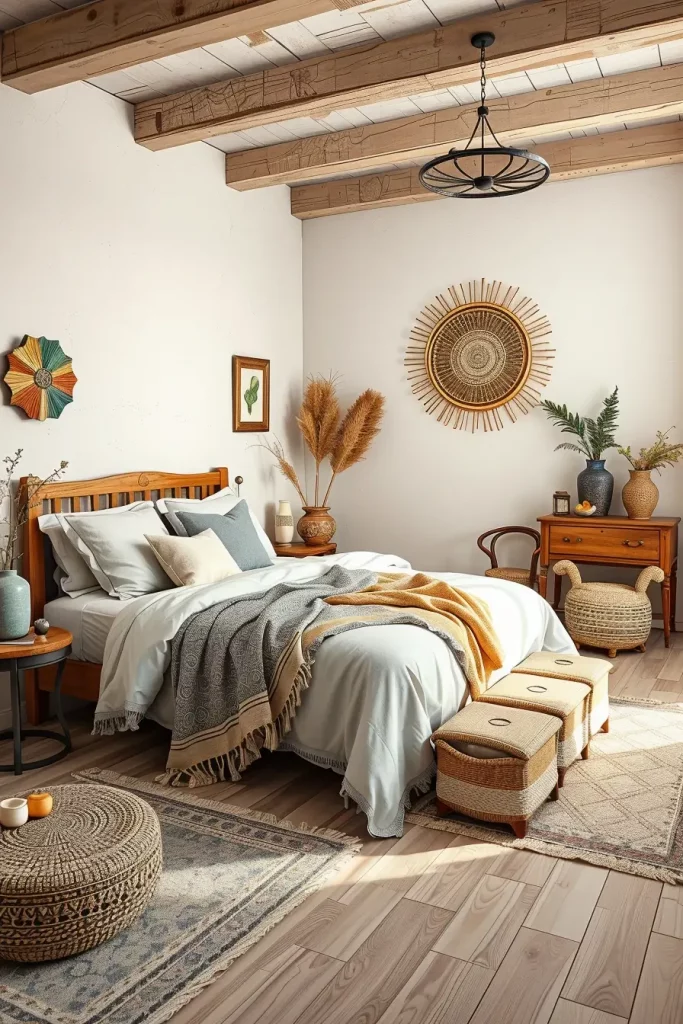 60 Eclectic Bedroom Design With Natural Textures for a Stylish and Cozy Interior