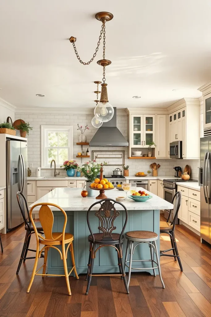 64 Color-Drenched Eclectic Kitchen With Whimsical Flair Ideas