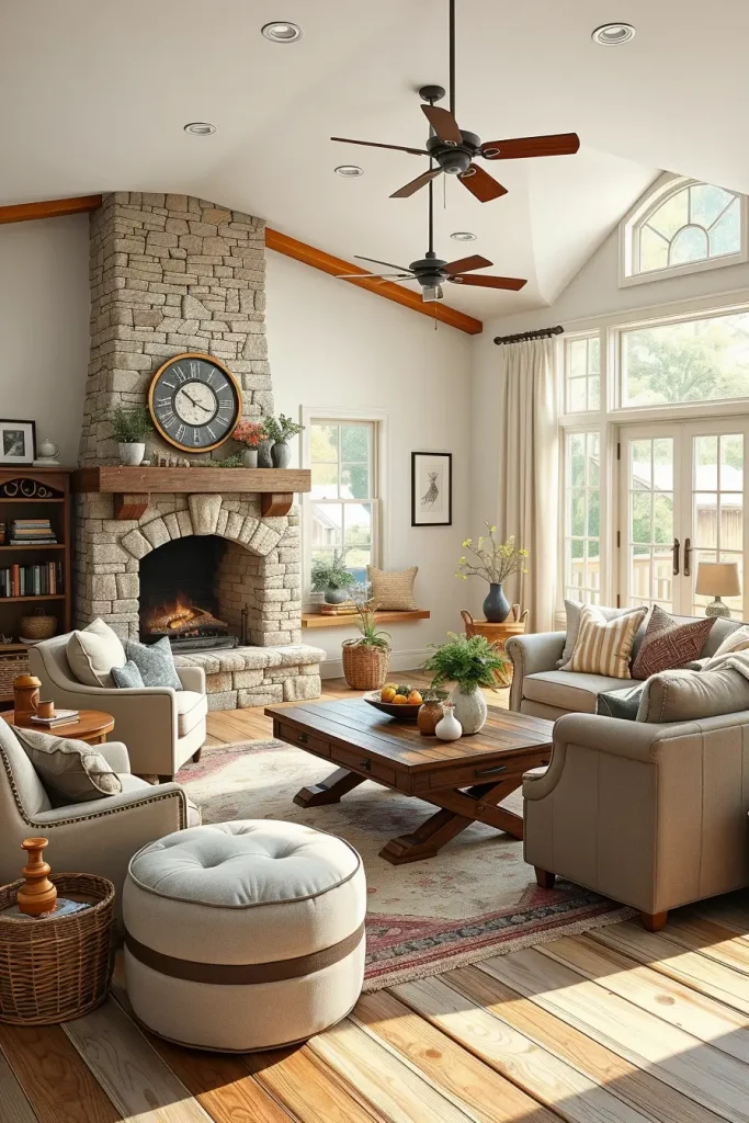 63 Creative Farmhouse Living Room With Antique Textures