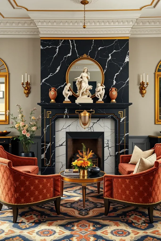 64 Stunning Art Deco Revival Living Room Décor Ideas for Glamorous Interiors