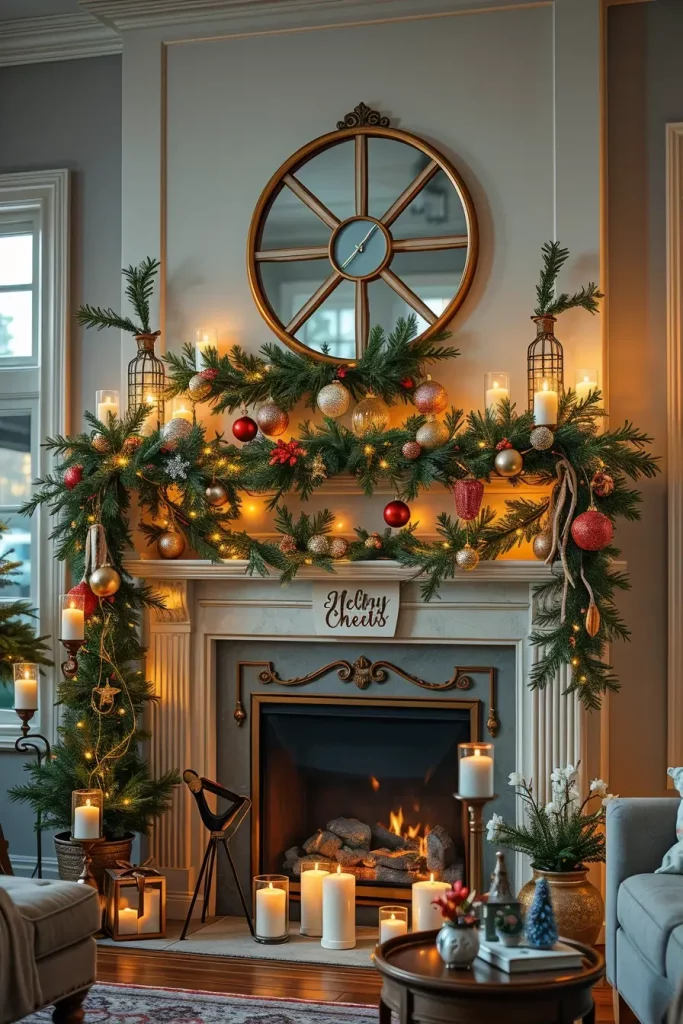 64 Christmas Mantle Decor Ideas 2025 to Style Your Fireplace Beautifully