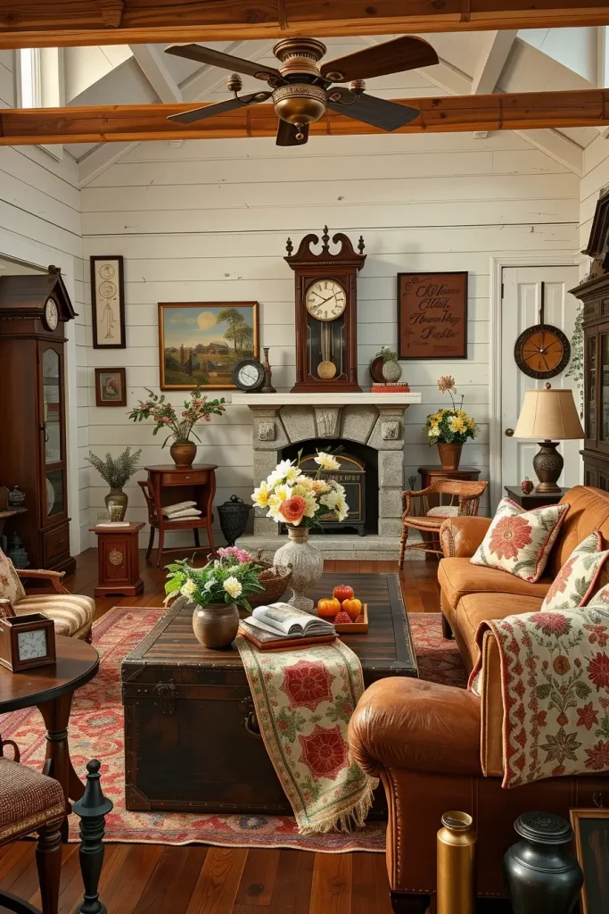 63 Creative Farmhouse Living Room With Antique Textures