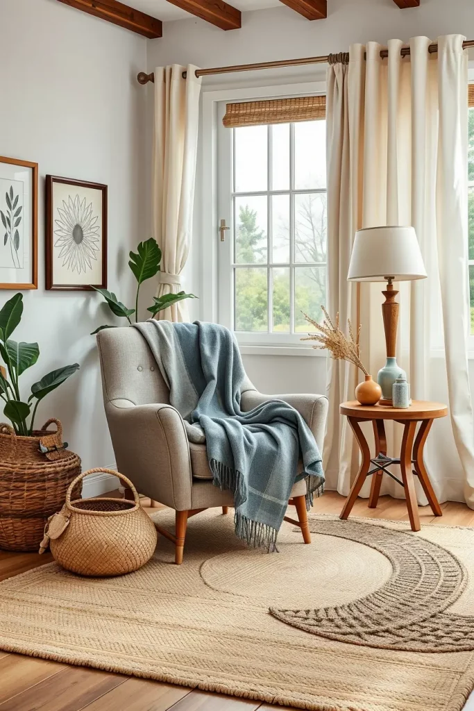 63 Eclectic Living Room Design with Natural Textures