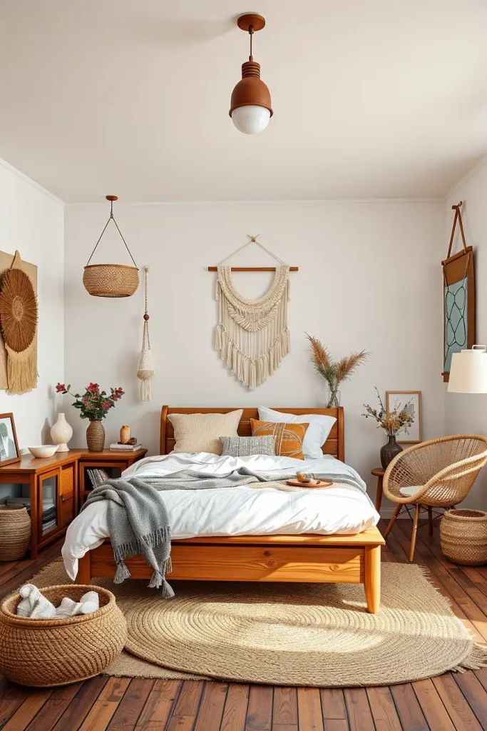 60 Eclectic Bedroom Design With Natural Textures for a Stylish and Cozy Interior