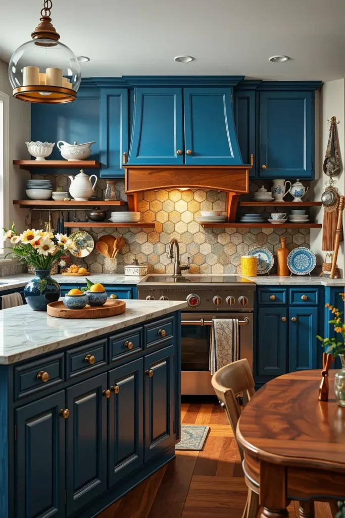 64 Color-Drenched Eclectic Kitchen With Whimsical Flair Ideas