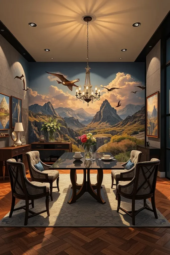 62 Dining Room Accent Wall in a Surreal-Style