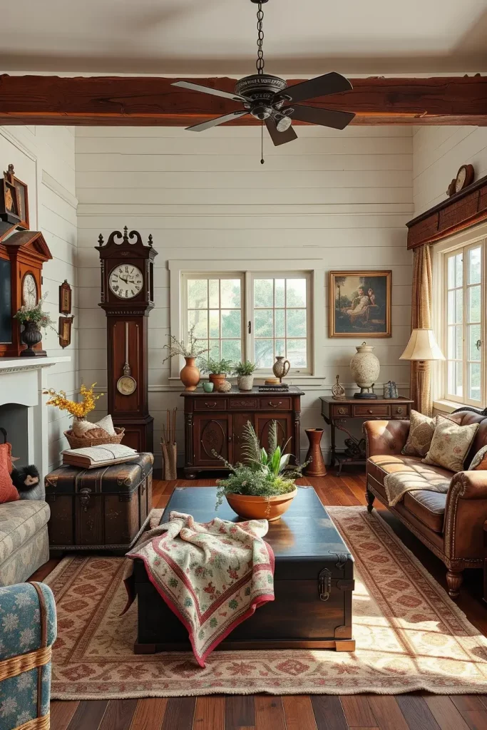 63 Creative Farmhouse Living Room With Antique Textures