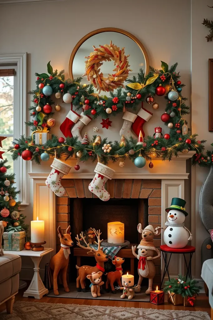 64 Christmas Mantle Decor Ideas 2025 to Style Your Fireplace Beautifully