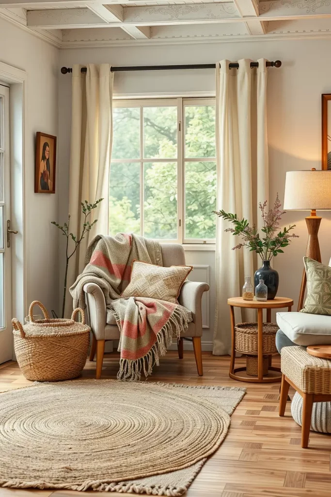 63 Eclectic Living Room Design with Natural Textures