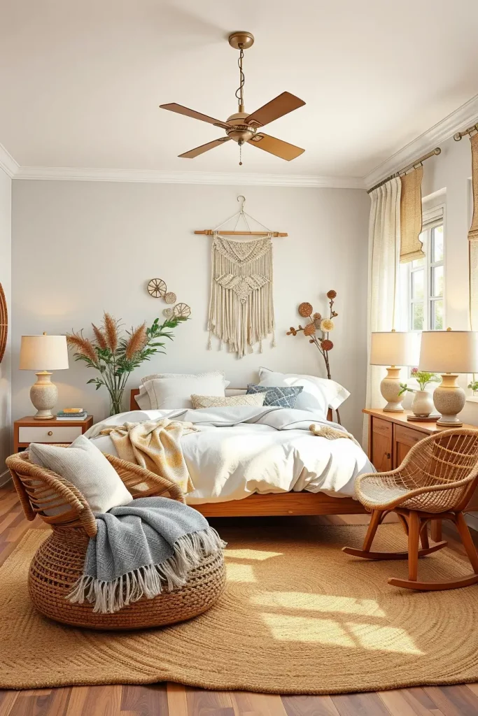 60 Eclectic Bedroom Design With Natural Textures for a Stylish and Cozy Interior