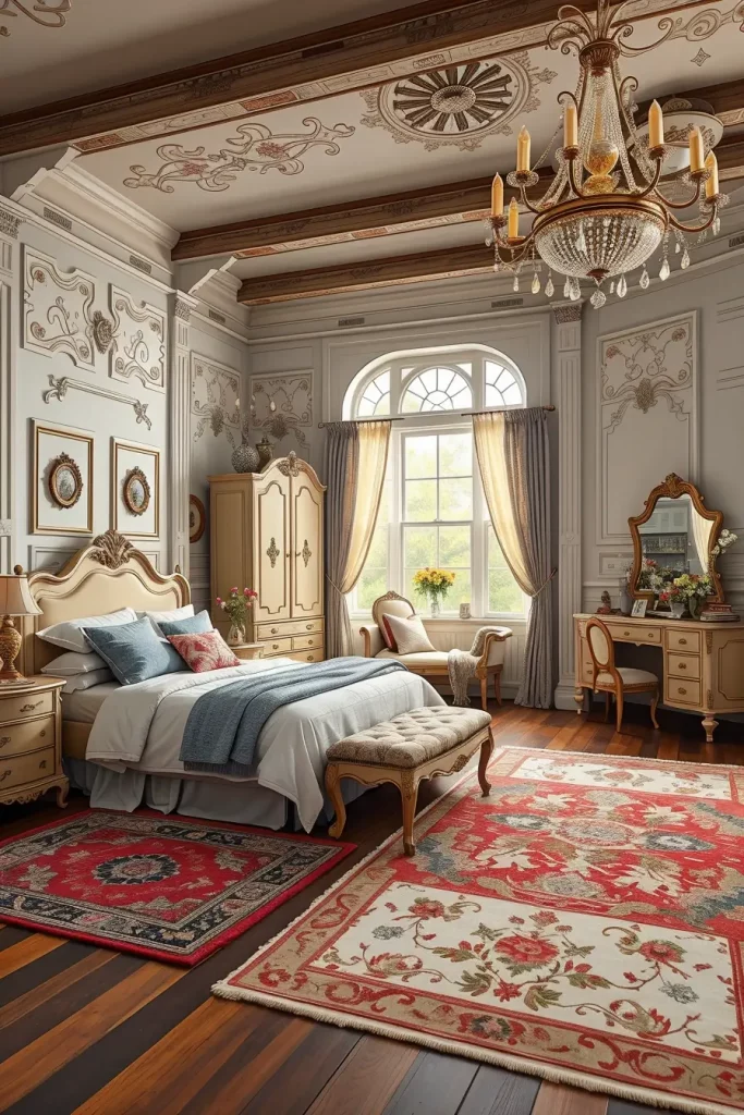 65 Vintage Bedroom with Hand-Painted Furniture Ideas for Timeless Charm