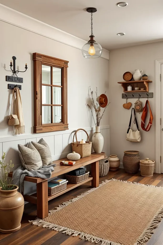 62 Eclectic Farmhouse Interior Design with Natural Textures and Rustic Charm