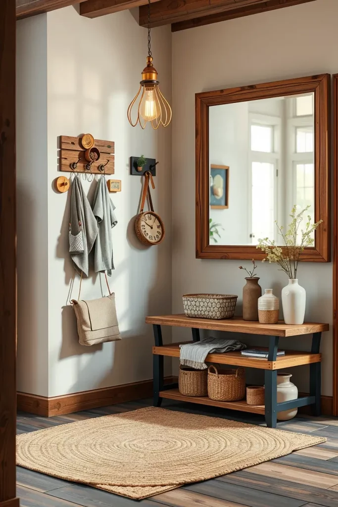 62 Eclectic Farmhouse Interior Design with Natural Textures and Rustic Charm