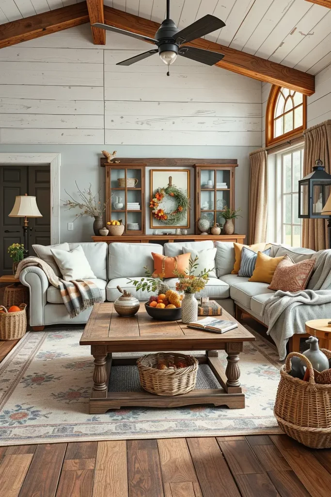 63 Creative Farmhouse Living Room With Antique Textures