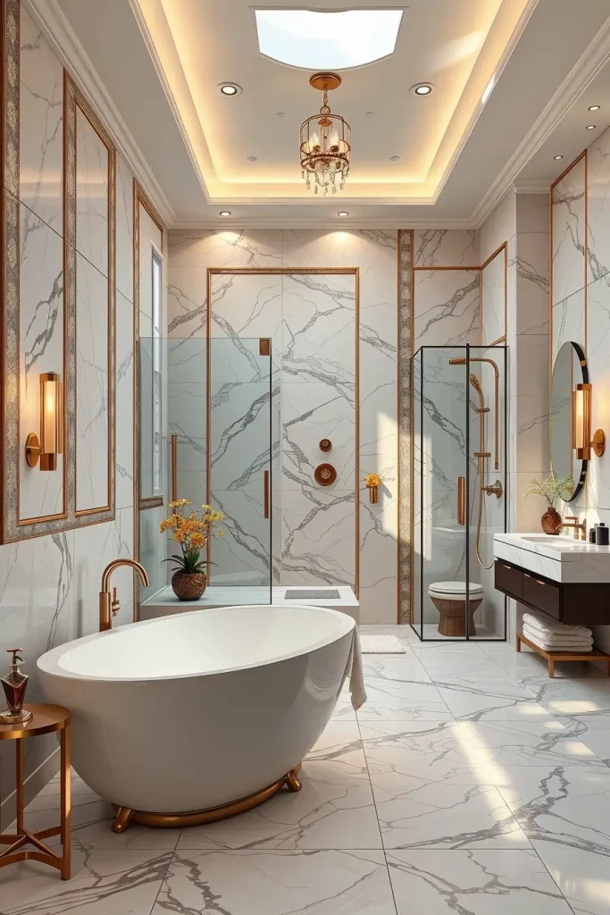 64 Luxury Bathroom Tile Idea for Elegant and Timeless Designs