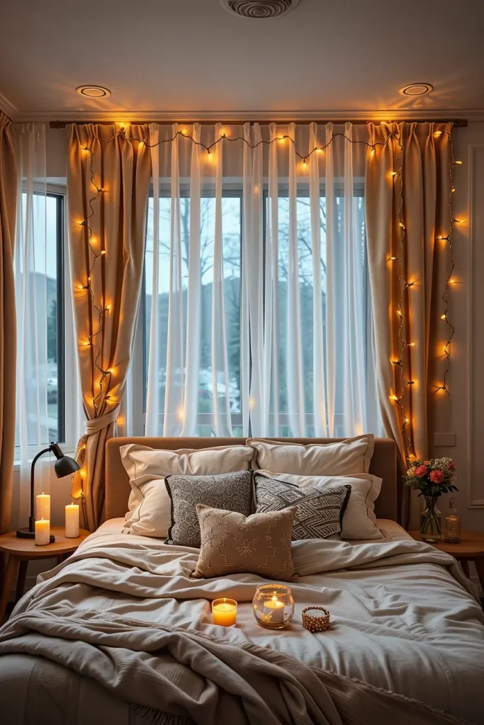60 Christmas Lights in the Bedroom 2025: Magical and Cozy Holiday Ideas