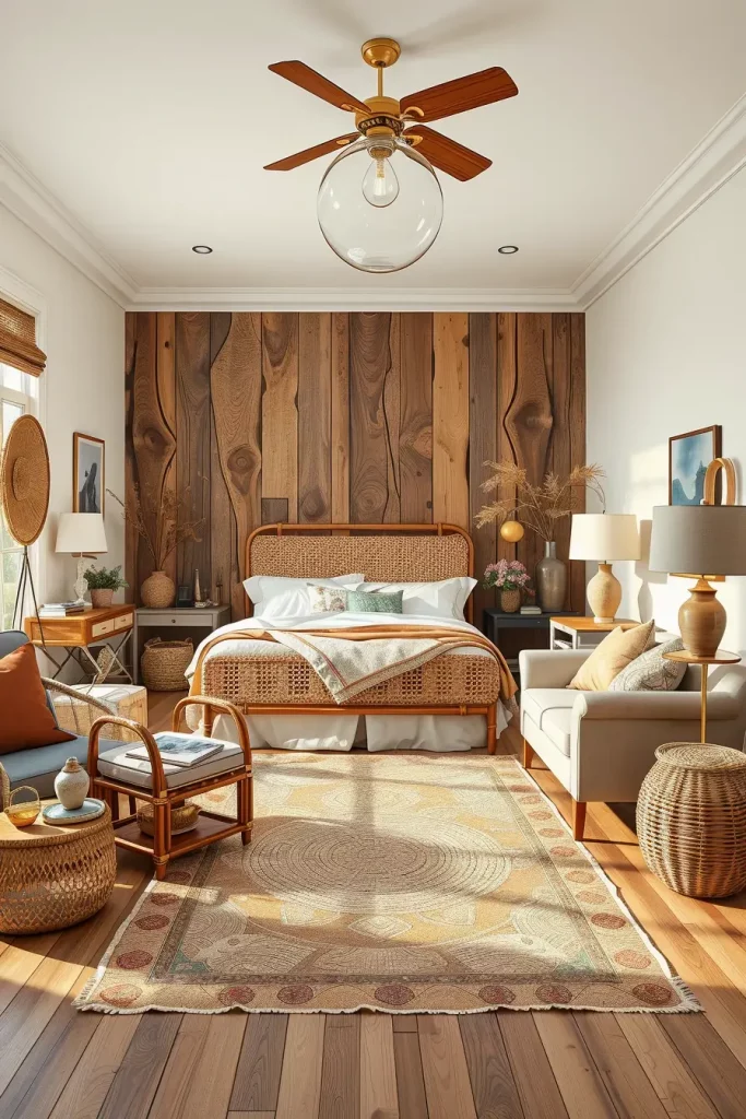 60 Eclectic Bedroom Design With Natural Textures for a Stylish and Cozy Interior